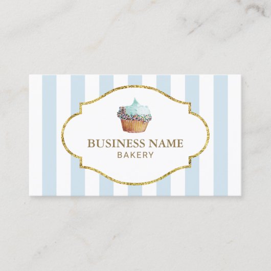 Süße Kuchen-Bäckerei-Gebäck-Kochs-Minzen-blaue Visitenkarte (Vorderseite)