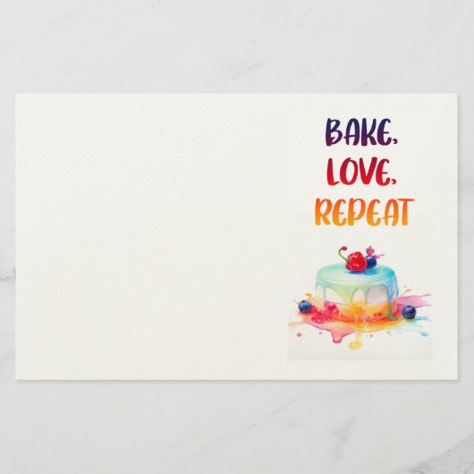 Süße Kuchen Design  Briefpapier (Vorderseite)