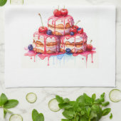 Süße Kuchen Design Geschirrtuch (Gefaltet)