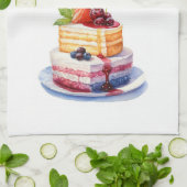 Süße Kuchen Design Geschirrtuch (Gefaltet)