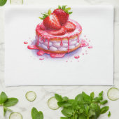 Süße Kuchen Design Geschirrtuch (Gefaltet)