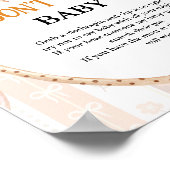 Süsse Kuchen Fieberbogen nicht sagen Baby Duschzei Poster (Ecke)