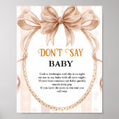 Süsse Kuchen Fieberbogen nicht sagen Baby Duschzei Poster (Vorne)