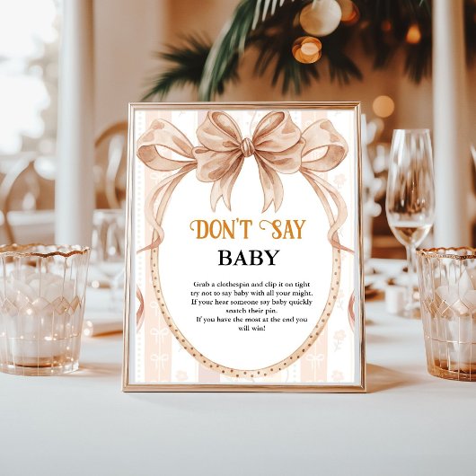 Süsse Kuchen Fieberbogen nicht sagen Baby Duschzei Poster