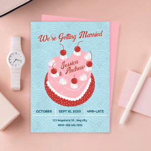 Süße Kuchen Herz Hochzeit Einladung