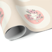 Süße Kuchenbäckerei-Logo Geschenkpapier (Rolleneckpunkt)
