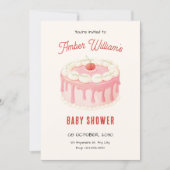 Süße Kuchengeburtstagsfeier für Babys Einladung (Vorderseite)