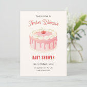 Süße Kuchengeburtstagsfeier für Babys Einladung (Stehend Vorderseite)