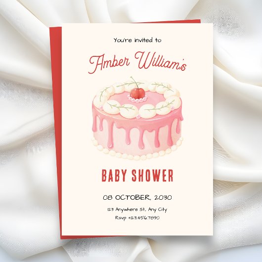 Süße Kuchengeburtstagsfeier für Babys Einladung