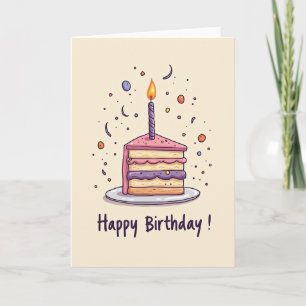 Süße Kuchenscheibenkarte Karte