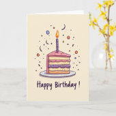 Süße Kuchenscheibenkarte Karte (Gelbe Blume)
