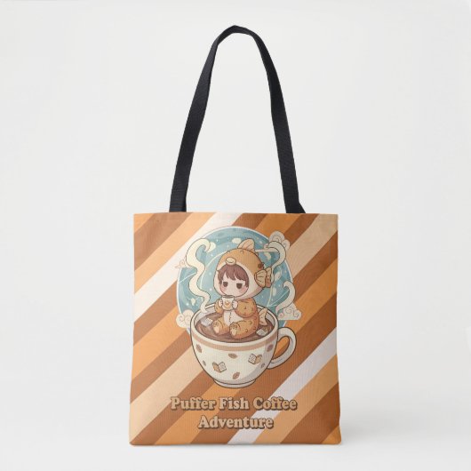 Süße Kugelfisch Kaffee- und Lesekunst Tasche (Vorderseite)