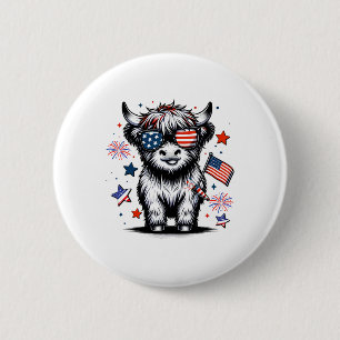 Süße Kuh 4. Juli USA-Flagge Patriotische Kuh Farme Button