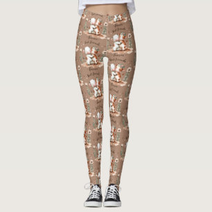 Süße Kuh beste Freunde Umarmen Blumenkunst Leggings