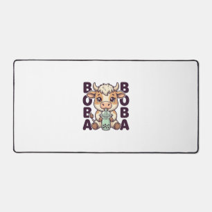 Süße Kuh Boba Tee Vintage Gravur T-Shirt Design Schreibtischunterlage