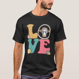 Süße Kuh Friedenszeichen Liebe 60er 70er Kostüm Gr T-Shirt