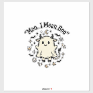 Süße Kuh Geist Halloween Moo Boo Vintage Design_1 Aufkleber