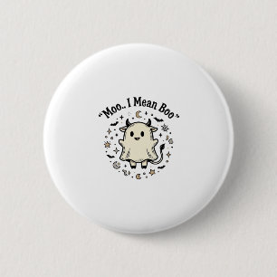 Süße Kuh Geist Halloween Moo Boo Vintage Design_1 Button