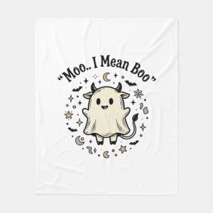 Süße Kuh Geist Halloween Moo Boo Vintage Design_1 Fleecedecke