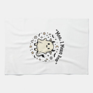 Süße Kuh Geist Halloween Moo Boo Vintage Design_1 Geschirrtuch
