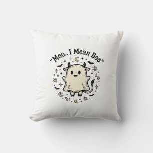 Süße Kuh Geist Halloween Moo Boo Vintage Design_1 Kissen