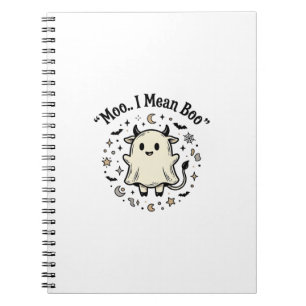 Süße Kuh Geist Halloween Moo Boo Vintage Design_1 Notizblock
