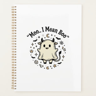 Süße Kuh Geist Halloween Moo Boo Vintage Design_1 Planer