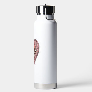 Süße Kuh Herz Garn Vintage Gravur Design_1 Trinkflasche