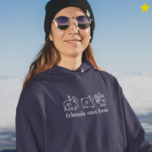 Süße Kuh Huhn Schwein Doodle Vegan Vegetarisch Hoodie