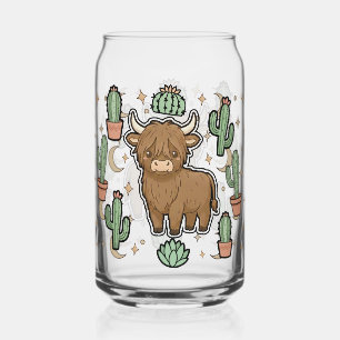 Süße Kuh & Kaktus Glas Can Trinkglas-Set