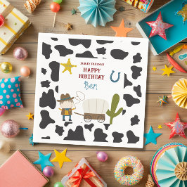 Süße Kuh Kuhfelldruck Cowboy Geburtstag Serviette