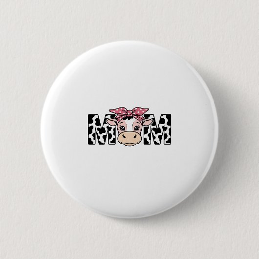 Süße Kuh-Mama-Schleife Grafikdesign_1 Button (Vorderseite)