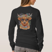 Süße Kuh mit Brille Langarm T-Shirt  (Rückseite)