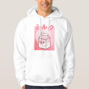 Süße Kuh Retro Japanischer Erdbeermilchshake Hoodie