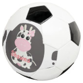 Süße Kuh Rosa Muster Monogramm Name Fußball (Dreiviertel)