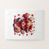 Süße Kuh Rote Herzen Puzzles (Horizontal)