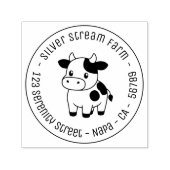 Süße Kuh Runde Geschäftsadresse Permastempel (Design)