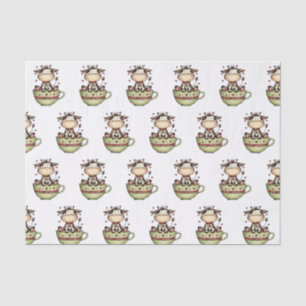 Süße Kuh Teetasse Whimsical Farmhaus Seidenpapier