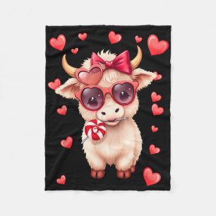 Süße Kuh Valentinstag Herz Singles Fleecedecke