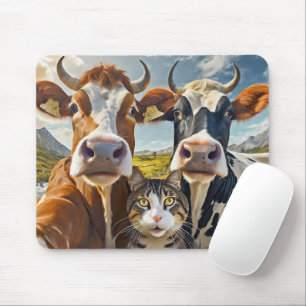 Süße Kühe und Katzen-Mauspad! Mousepad