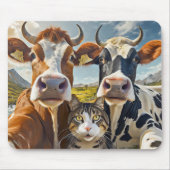 Süße Kühe und Katzen-Mauspad! Mousepad (Vorne)