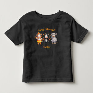 Süße Kuhfreunde Lustiges Halloween-Grafik Kleinkind T-shirt
