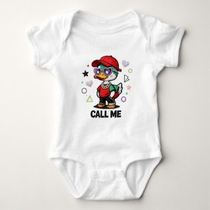 Süße kühle Ente mit Sonnenbrille, lustiger Cartoon Baby Strampler