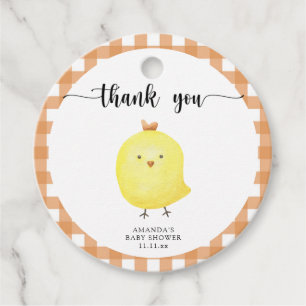 Süße Küken-Babyparty-Dankeschön Geschenkanhänger