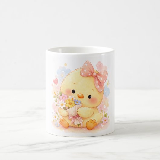 Süße Küken-Blumen-Tasse Kaffeetasse (Mittel)