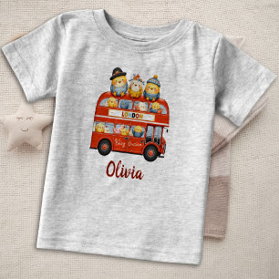 Süße Küken im London-Doppeldeckerbus Baby T-shirt