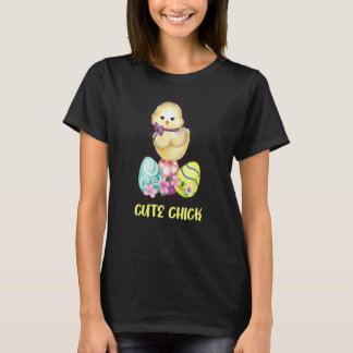 Süße Küken Oster Eier Huhn Mädchen Damen Zitat J T-Shirt