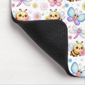 Süße Kunst mit Bienen, Libellen und Schmetterlinge Mousepad (Ecke)