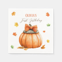 Süße Kürbis-Aquarell-Herbstblätter-Geburtstag