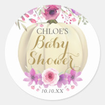 Süße Kürbis-Blumen-Baby-Party Klassischer Rundaufk